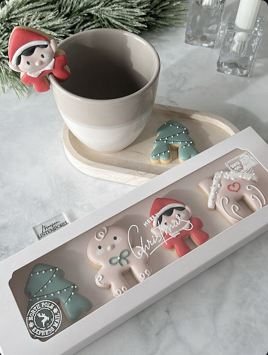 Coffrets de 4 minis sablés "Magie de Noël" - à poser sur le mug
