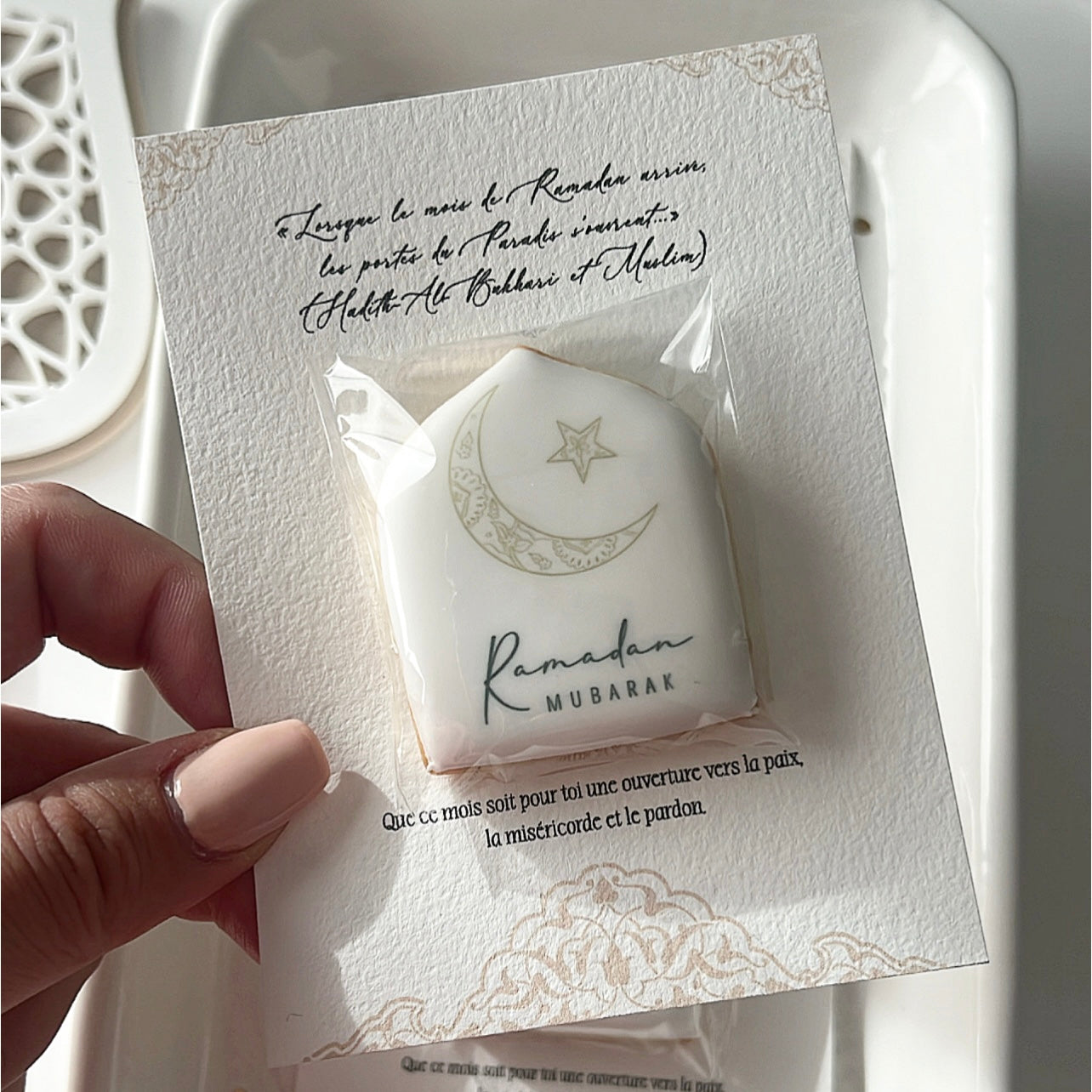 Carte à biscuit "Ramadan Mubarak"