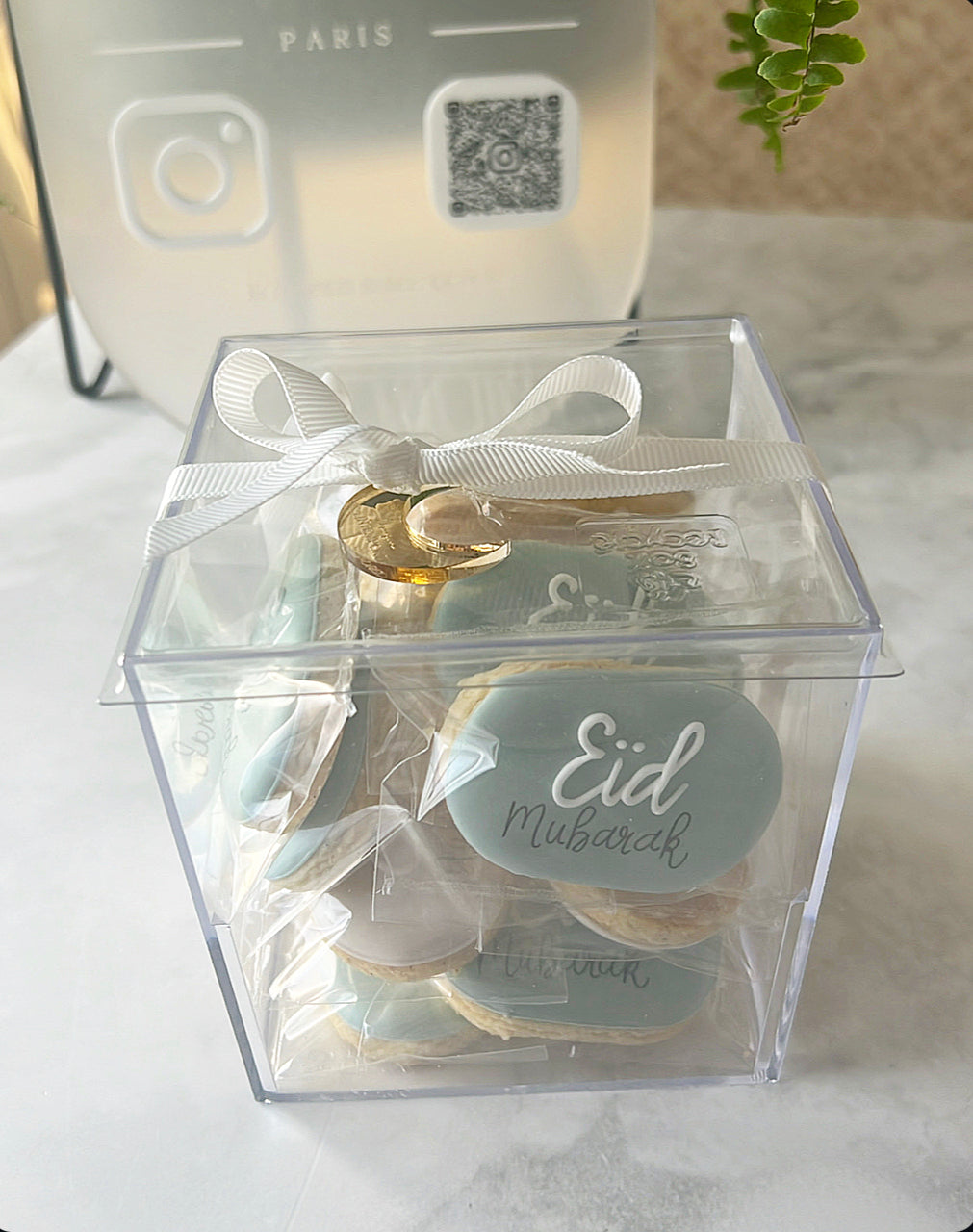 Boîte cube de minis sablés "Eïd Mubarak"